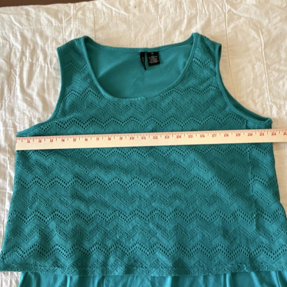 New Directions Teal Chevron Lace Sleeveless Tank Top XL Women’s - Picture 5 of 9